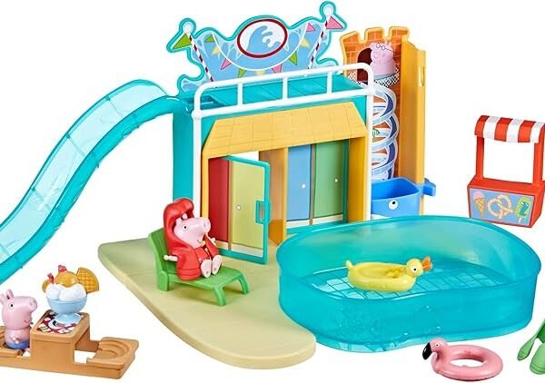 Peppa's Waterpark Playset, Peppa Pig Playset with 2 Peppa Pig Figures, Preschool Toys for 3 Year Old Girls and Boys and Up
