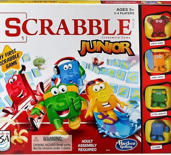 Scrabble Junior Board Game | 2-4 Players | Family Educational Word Games for Kids | Back to School Gifts for Classroom | Ages 5+