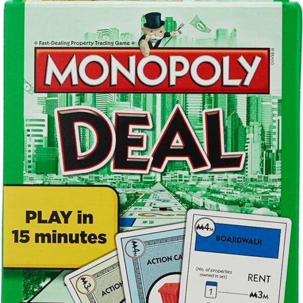 Monopoly Deal Card Game, Quick-Playing Card Game for 2-5 Players, Game for Families and Kids, Ages 8 and Up