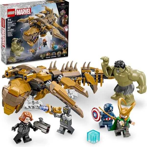 Avengers vs. The Leviathan Superhero Toy, Building Set for Kids with Hulk Action Figure Plus 4 Marvel Minifigures, Avengers Birthday Gift for Boys and Girls Ages 7 and Up, 76290