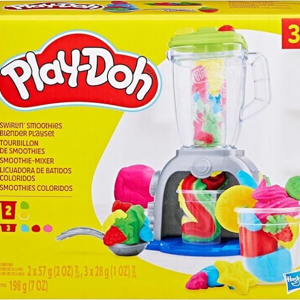 Play-Doh Swirlin' Smoothies Toy Blender Playset, Play Kitchen Appliances, Kids Arts and Crafts Toys for 3 Year Old Girls and Boys and Up