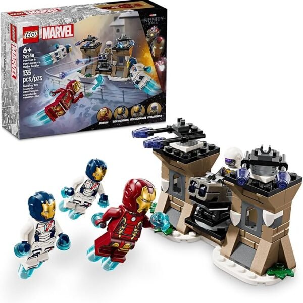 Iron Man & Iron Legion vs. Hydra Soldier Building Set, Avengers Toy for Creative Kids & Super Hero Fans, Marvel Gift for Boys & Girls Ages 6 and Up, Iron Man Toy with 4 Minifigures, 76288